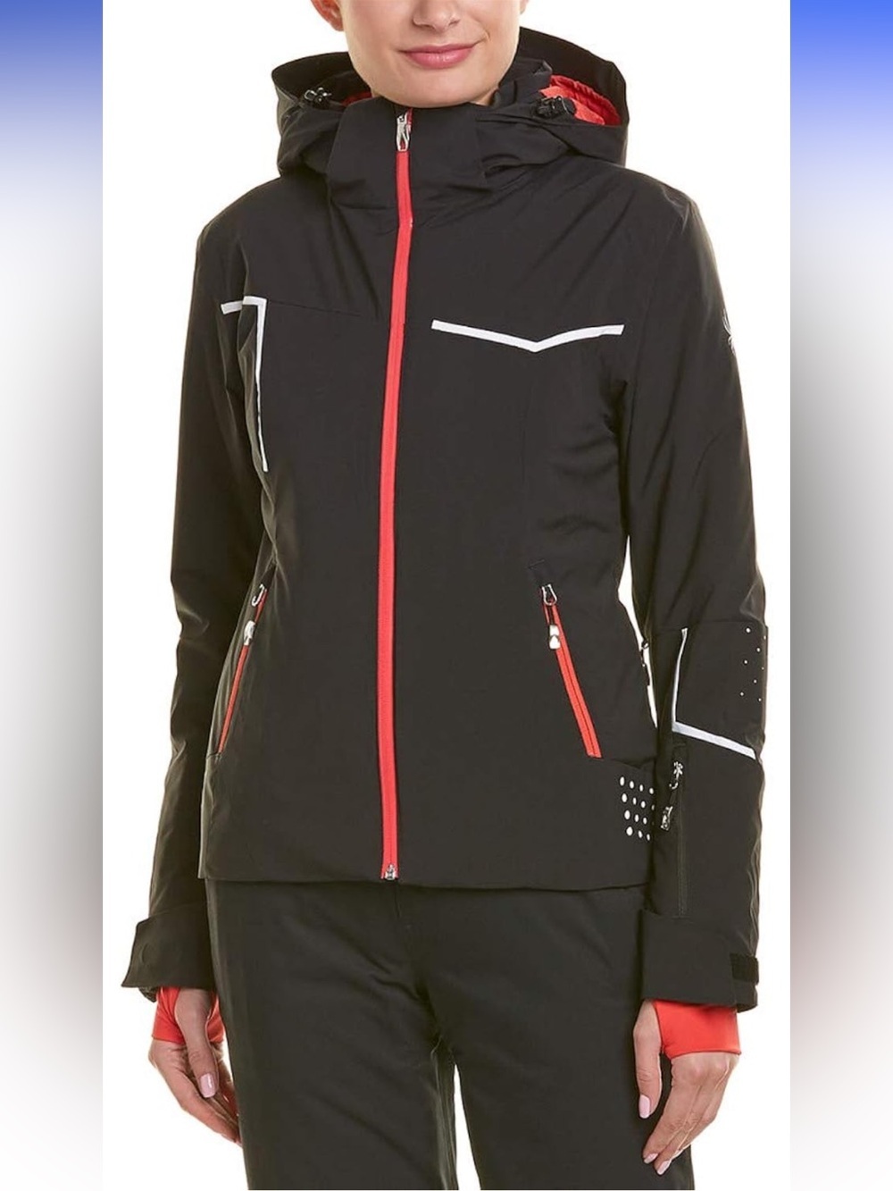 Spyder women’s protégé ski jacket black and hot pink size 4